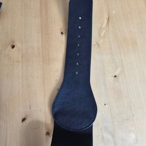 New - Bella Mia belt Sz XL black leather and elastic main image 5